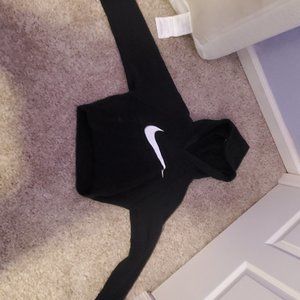 Nike swoosh cropped hoodie, Small, Black